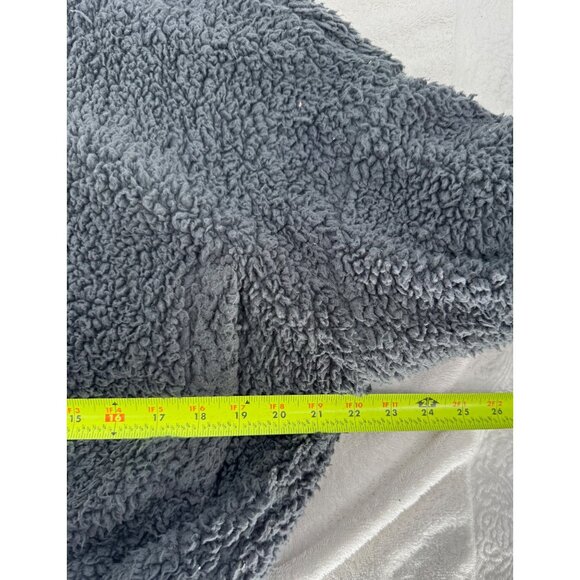 UO Willow Fuzzy Blue Drawstring Teddy Jacket - Picture 5 of 8